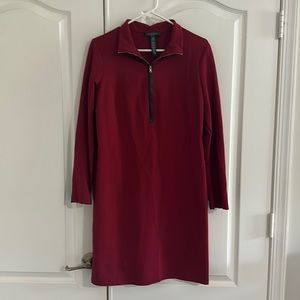 Stylish RL dress with leather trim and arms.